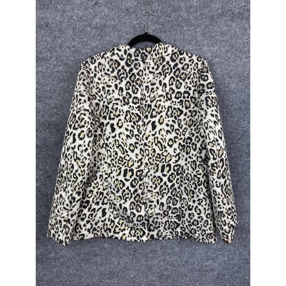 Chico's Women's Animal Print W/Gold Metallic L/S Blazer‎ Jacket 2 Large - Picture 8 of 10